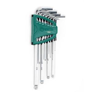 世达（SATA）工具12件英制加长内六角扳手套装09106 09102内六角螺丝维修组套平头
